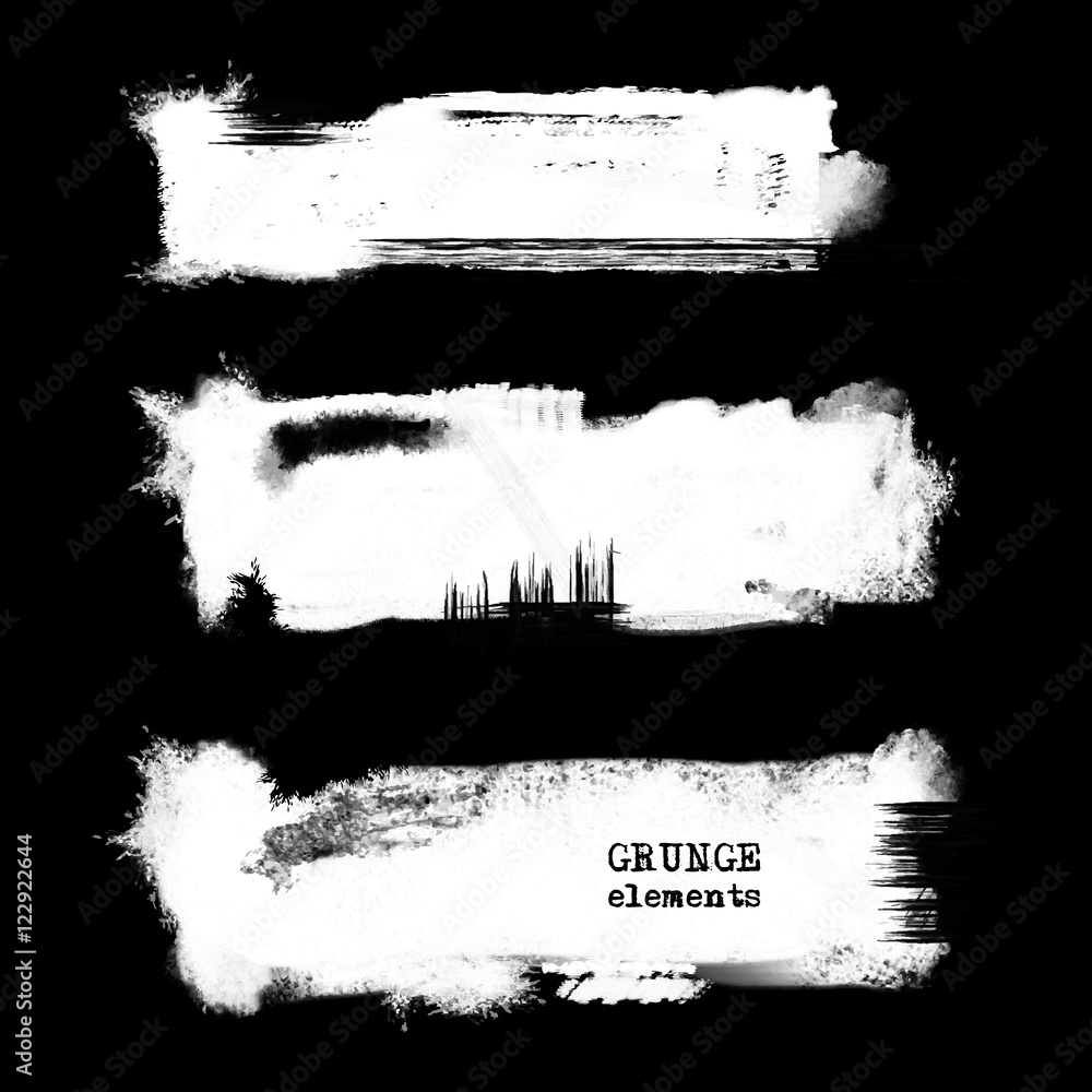 Vector set of black brush strokes. Vector set of black brush strokes.