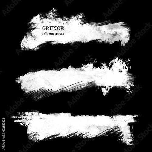 Vector set of black brush strokes.