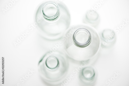 empty glass bottle with copy space selective focus