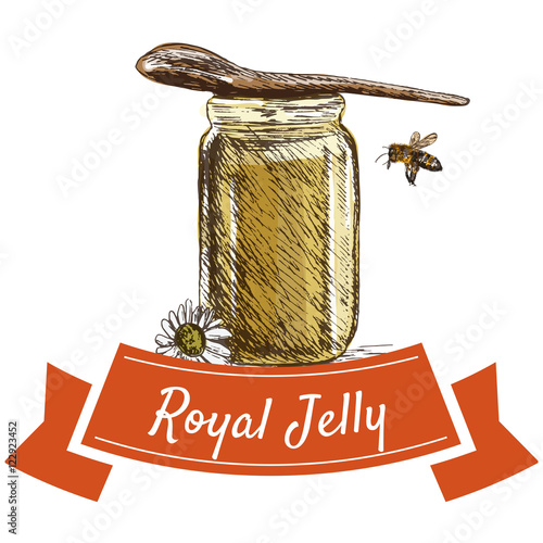 Royal jelly colorful illustration.