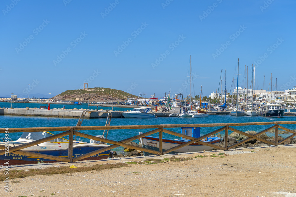 Naxos port. Panoramic view of one of the most beautiful islands Naxos port. Panoramic view of one of the most beautiful islands