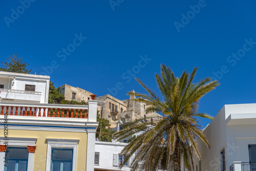 Naxos town  Chora   Greece. Traditional architecture on a sunny