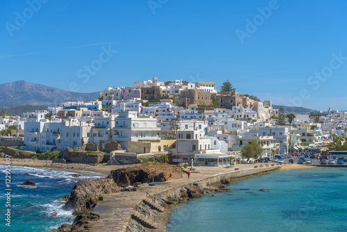 Fototapeta Naklejka Na Ścianę i Meble -  Port view in Chora, Naxos, Cyclades, Greece.