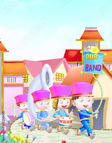 Kids with their band