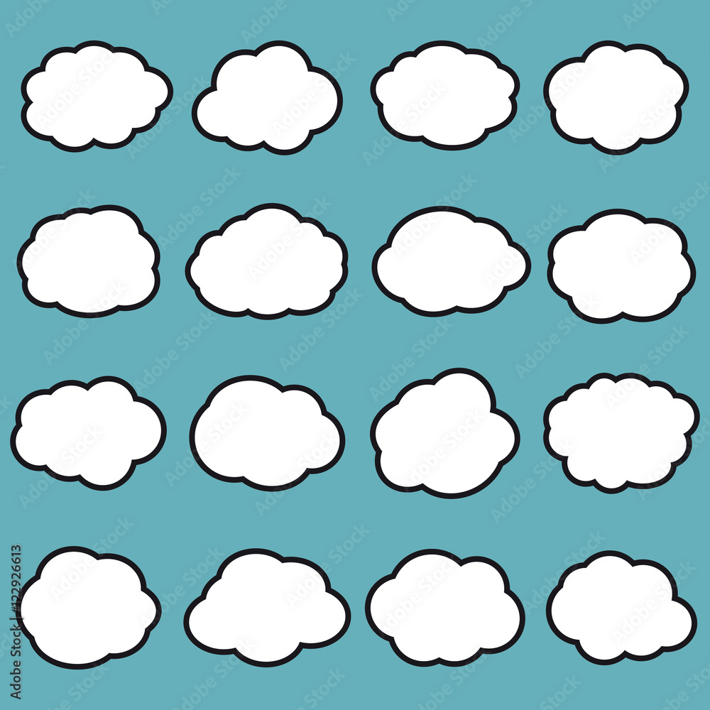 Empty white clouds on blue background Empty white clouds on blue background