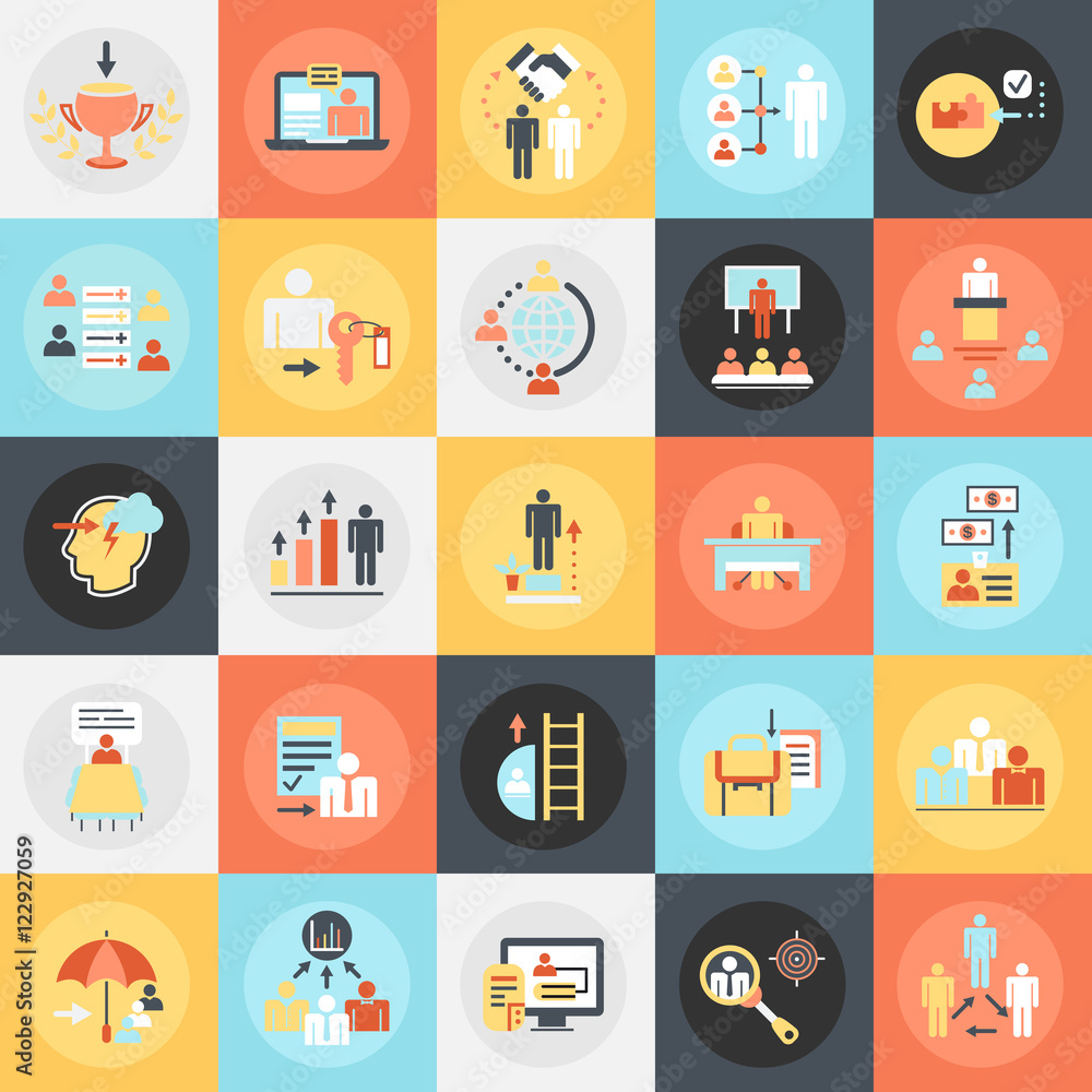 Flat icons pack of corporate development Flat icons pack of corporate development