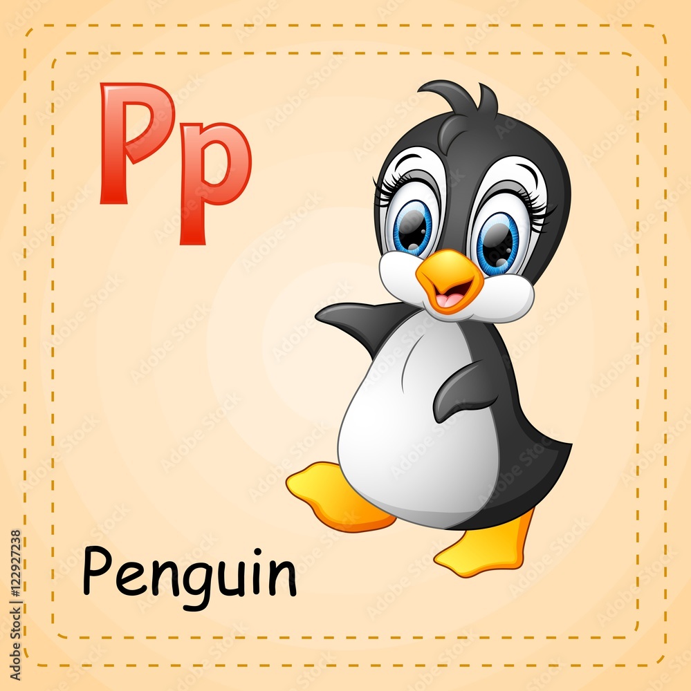 Naklejka premium Animals alphabet: P is for Penguin