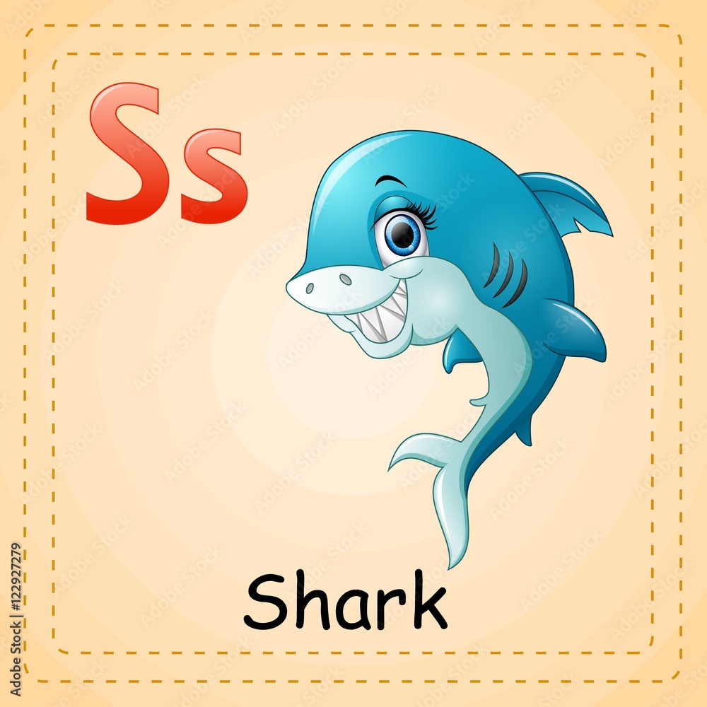Obraz premium Animals alphabet: S is for Shark