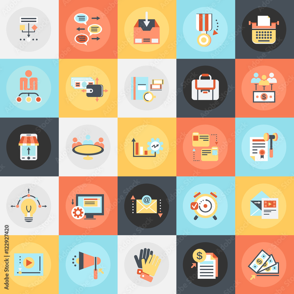 Flat icons pack of project management Flat icons pack of project management