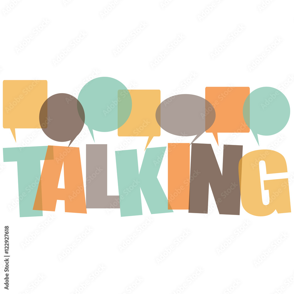 Fototapeta premium Talking concept. speech bubbles colorful with letters