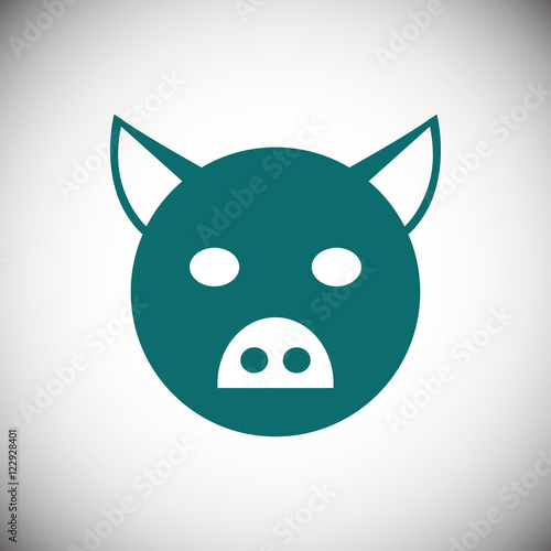 pig icon stock vector illustration flat design © vectori1