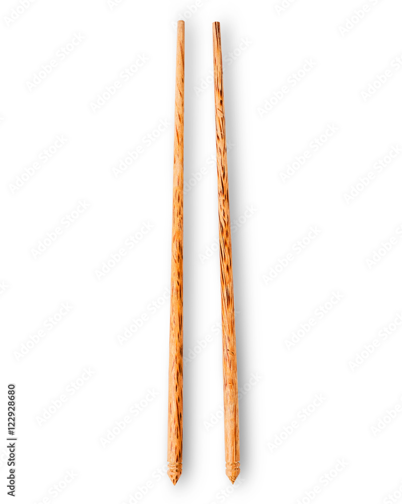 Wooden chopsticks isolated on white background Wooden chopsticks isolated on white background