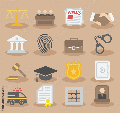 Law colorful icons