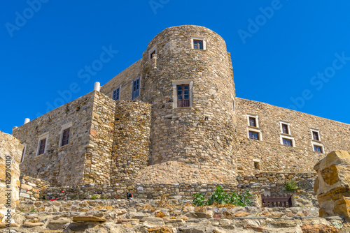 Old venetian castle in Chora, Naxos, Cyclades, Greece.