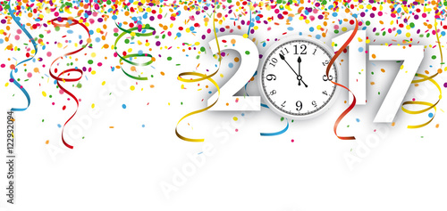 Clock 2017 Ribbons Long Card