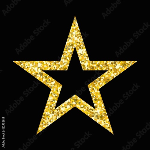 gold star on black