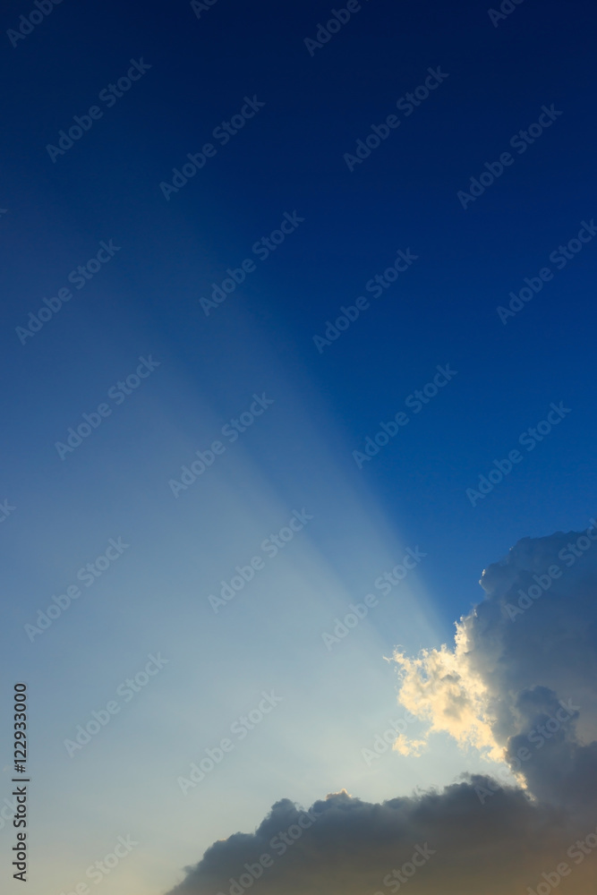 light of sunbeams through clouds, light rays on dramatic sunset light of sunbeams through clouds, light rays on dramatic sunset