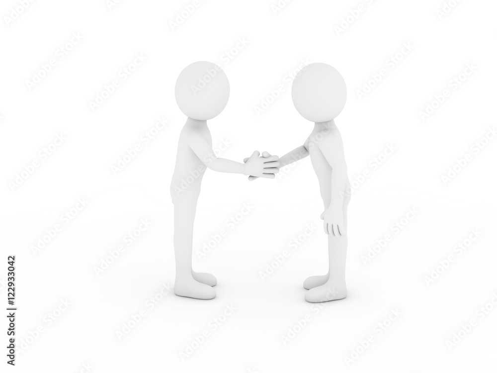 Two people shaking hands.3d rendering Two people shaking hands.3d rendering