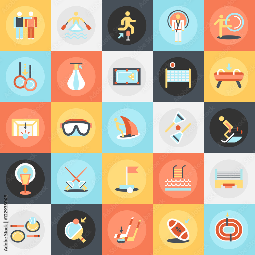 Flat icons pack of sports Flat icons pack of sports