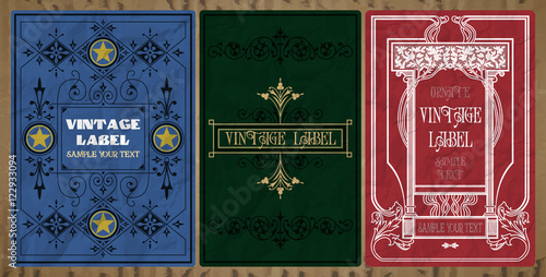 Vector vintage items: label art nouveau