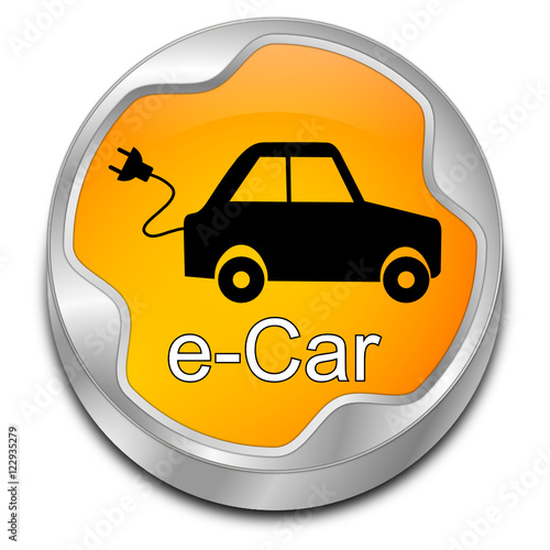 e-Car Button - 3D illustration