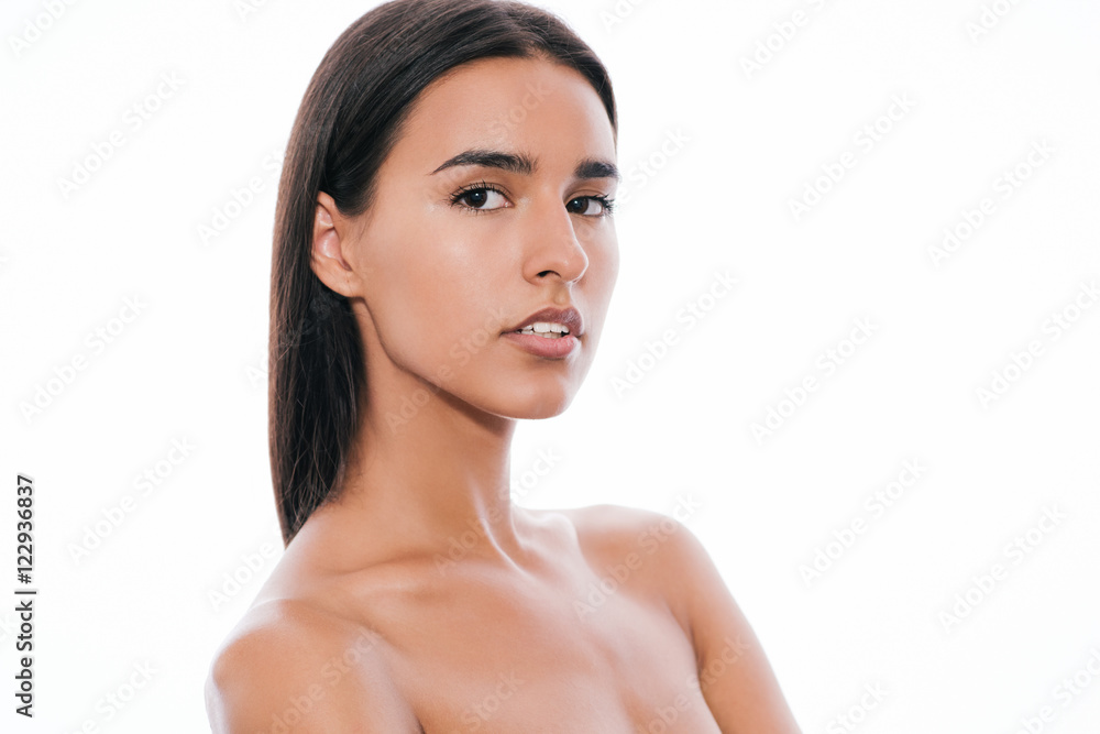Portrait of beautiful young woman, on white backround. Portrait of beautiful young woman, on white backround.