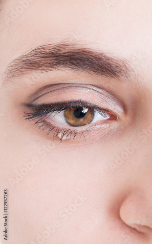 Closeup eye of young woman