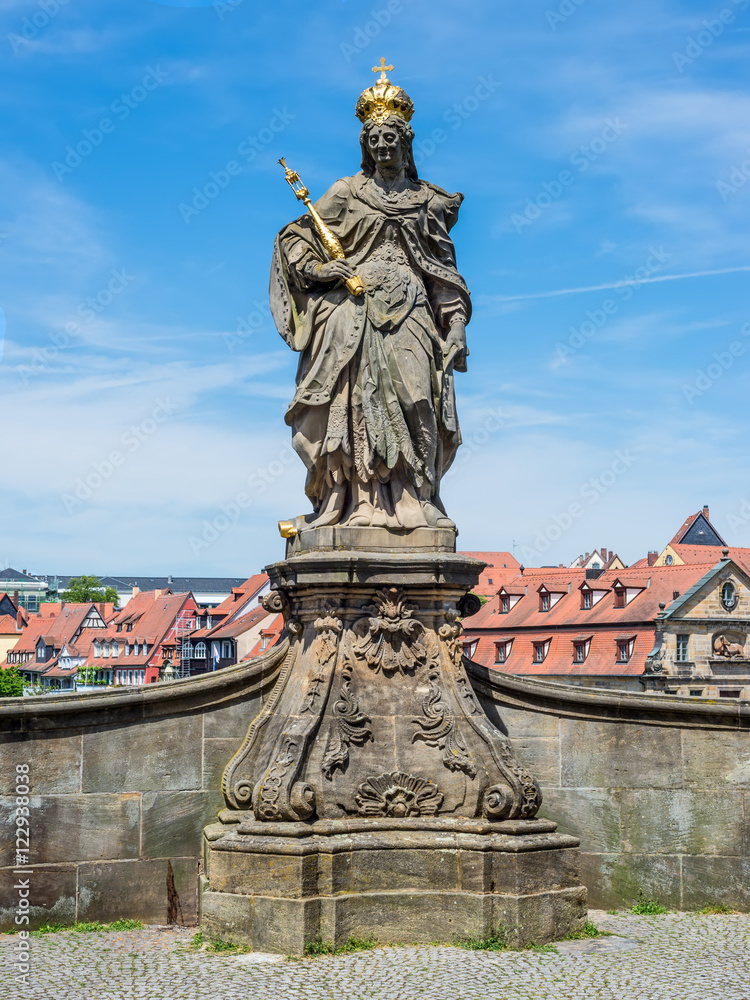 Statue of St. Cunigunde as Holy Roman Empress, in Bamberg
