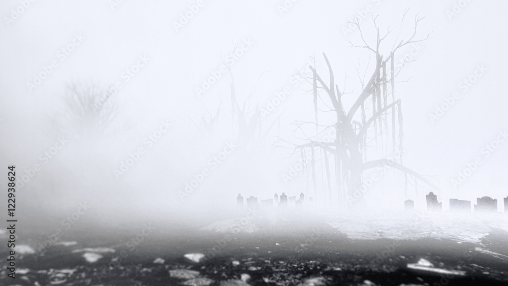 Dark Horror Forest gravestone background. Dark Horror Forest gravestone background.