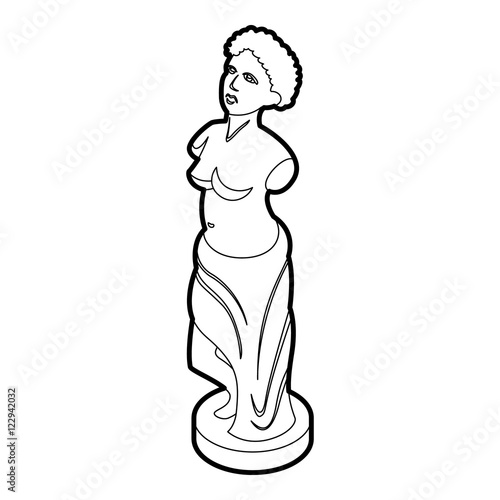 Statue icon in outline style on a white background vector illustration