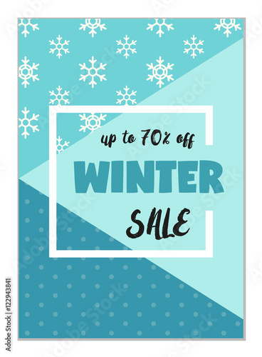 Cute seasonal sale flyer template with lettering in traditional colors. Poster  card  label  banner design set.