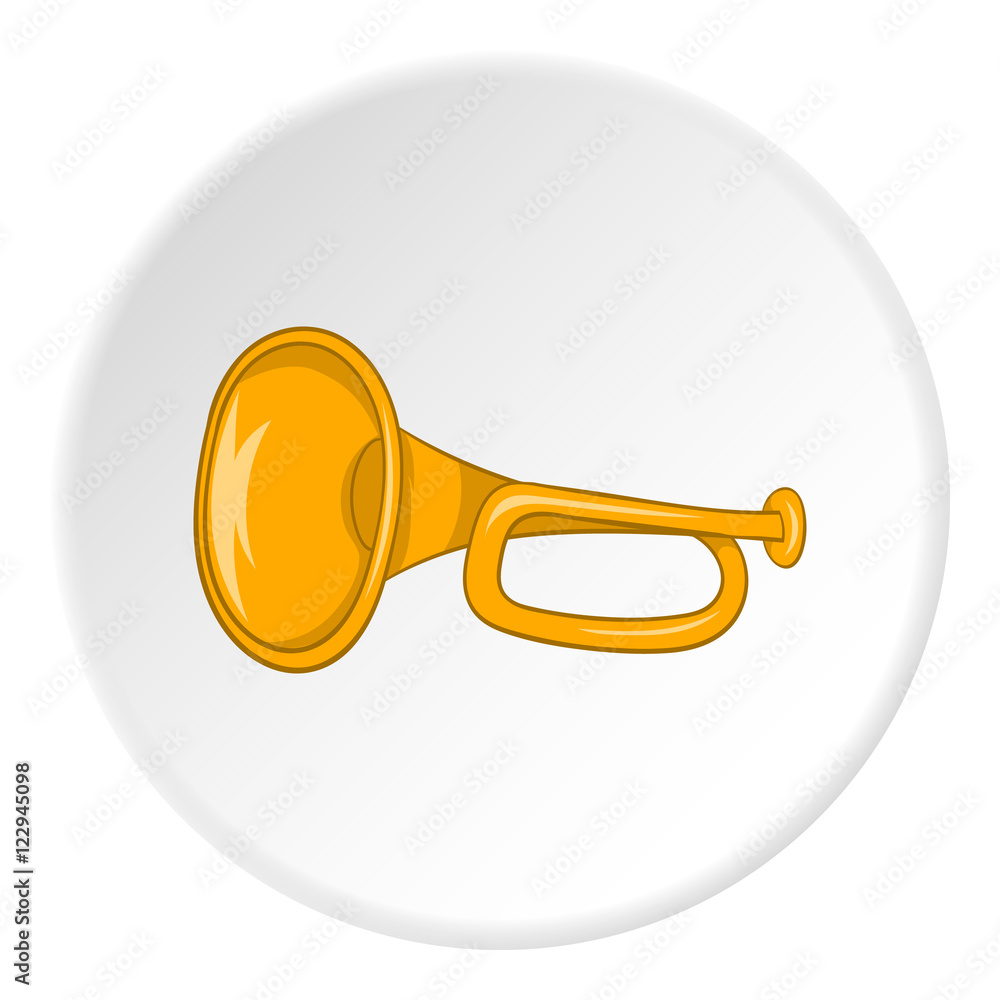 Music tube icon in cartoon style isolated on white circle background. Musical instrument symbol vector illustration Music tube icon in cartoon style isolated on white circle background. Musical instrument symbol vector illustration
