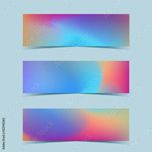 Fluid colorful banners set. Vector.