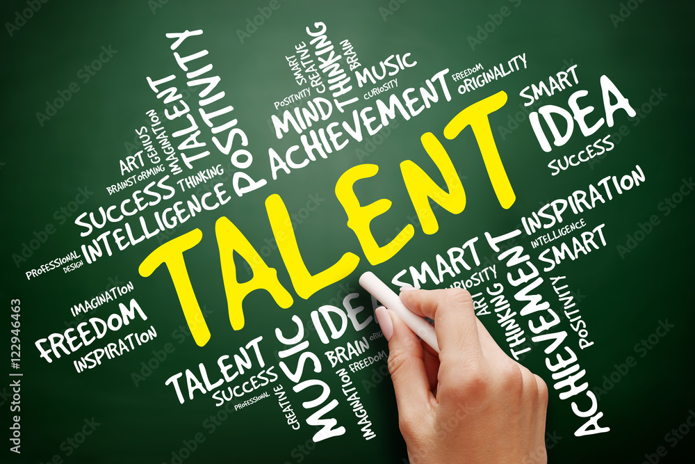 TALENT word cloud, business concept on blackboard TALENT word cloud, business concept on blackboard