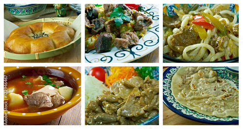set oriental Uzbek cuisine.