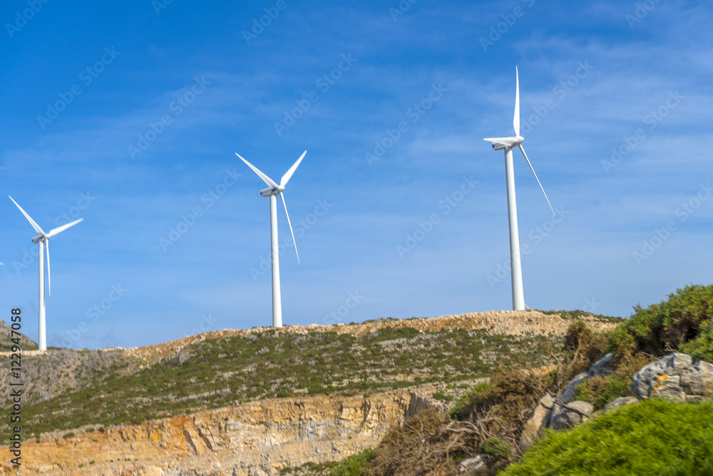 Windmills in the countryside of Naxos island, Cyclades, Greece. Windmills in the countryside of Naxos island, Cyclades, Greece.