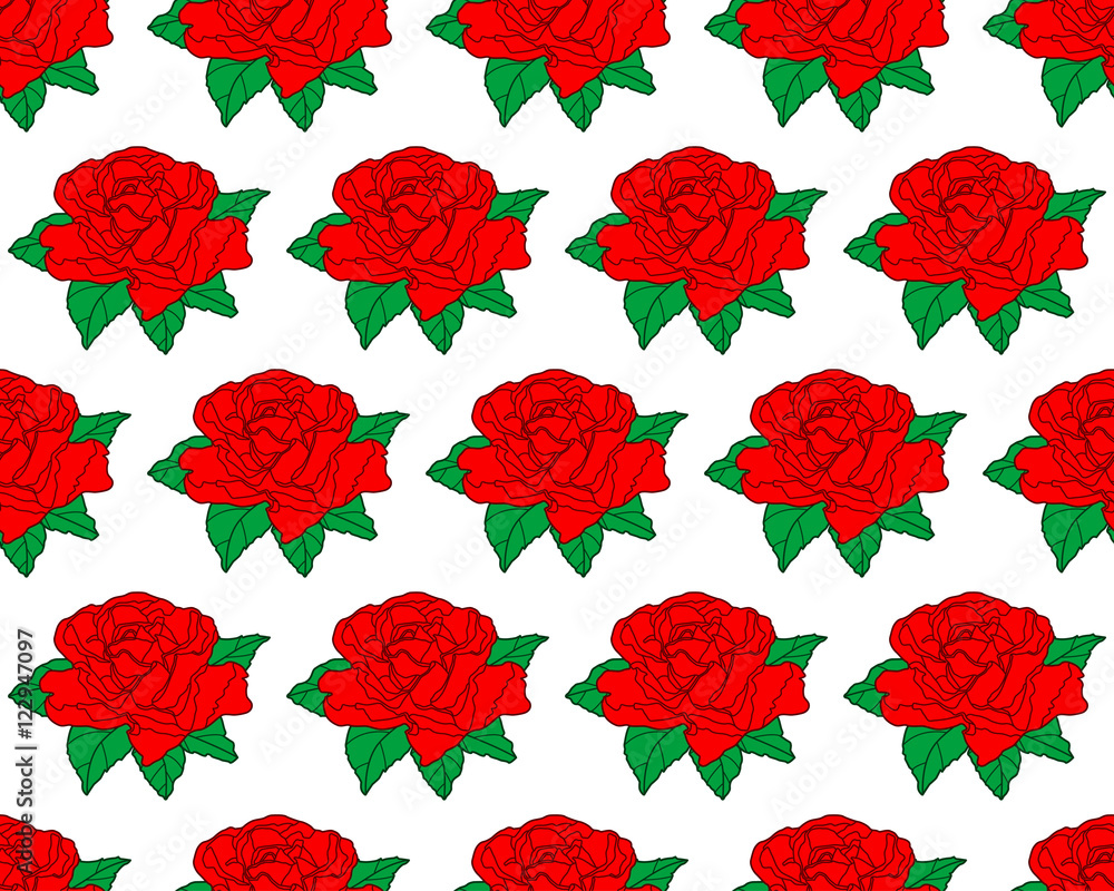 Red rose flower pattern Red rose flower pattern