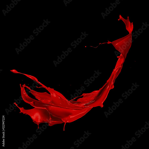 abstract red splash on black background photo