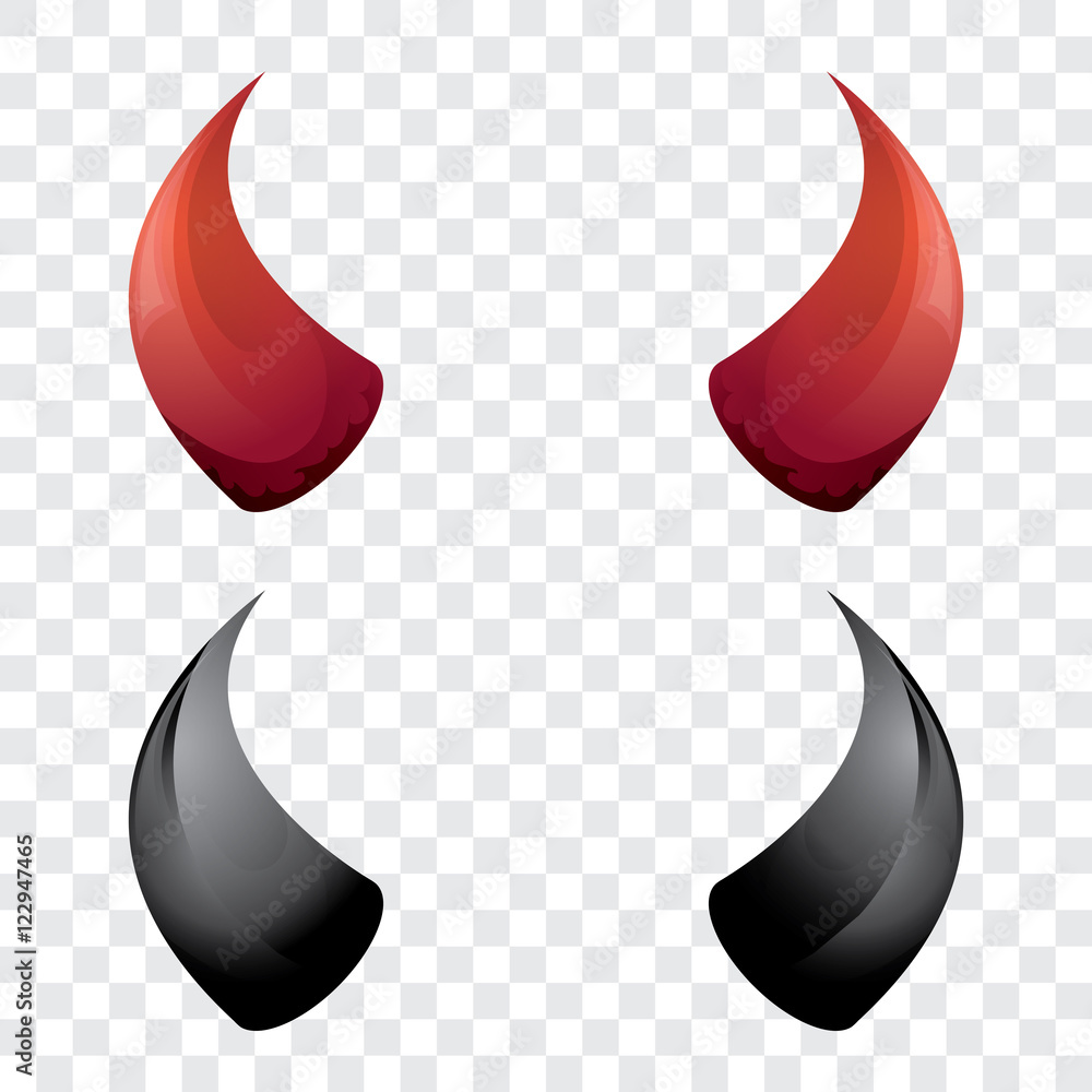 vector Red and black devil horns isolated Stock Vector Adobe Stock