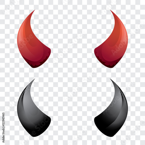 vector Red and black devil horns isolated