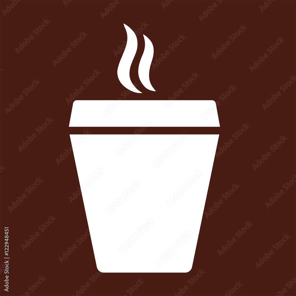 paper plastic hot coffee drink glass with steam brown icon on c paper plastic hot coffee drink glass with steam brown icon on c