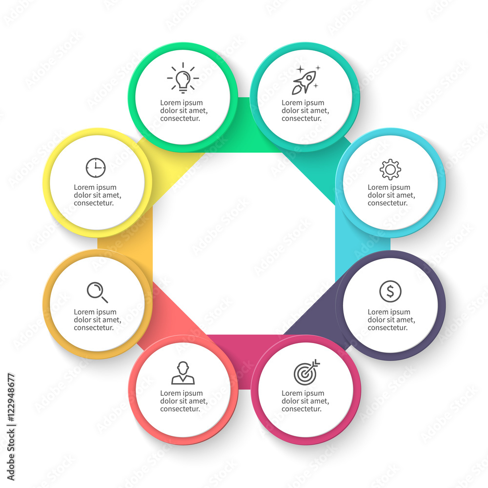 Business infographics. Diagram, chart, graph with 8 steps. Business infographics. Diagram, chart, graph with 8 steps.