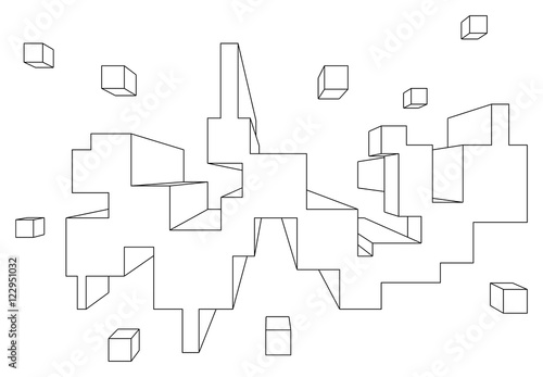 Rectangular shape in one point perspective