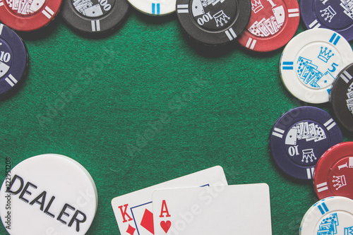 Ass und König beim Texas Holdem mit Textfreiraum. photo