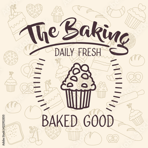 Muffin cupcake icon. Bakery food daily and fresh theme. Icon set background. Vector illustration