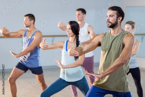 Group of people exercising