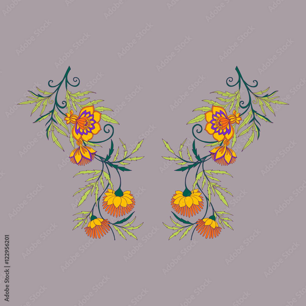 Obraz premium Neck line embroidery designs