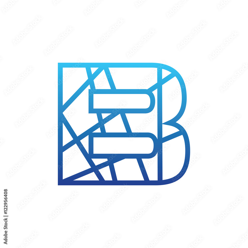 Abstract B Logo Simple Modern Vector Icon Abstract B Logo Simple Modern Vector Icon