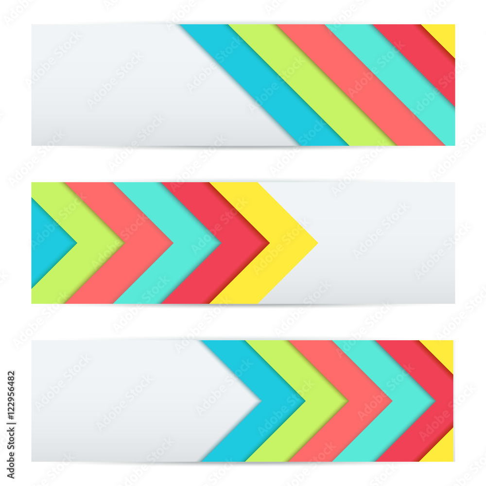 Colorful Banner of Unusual modern material design. Flat geometric style. Abstract Vector Illustration. Colorful Banner of Unusual modern material design. Flat geometric style. Abstract Vector Illustration.