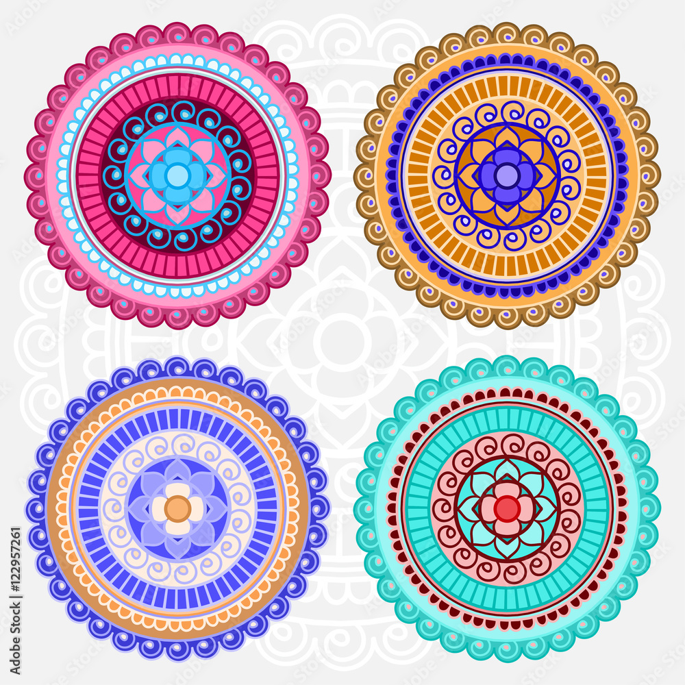 Colored mandalas Stock Illustration | Adobe Stock